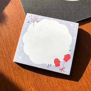 Winter Notepads | Memo Pads/Sticky Notes | Mittens, Winter berries, Holidays