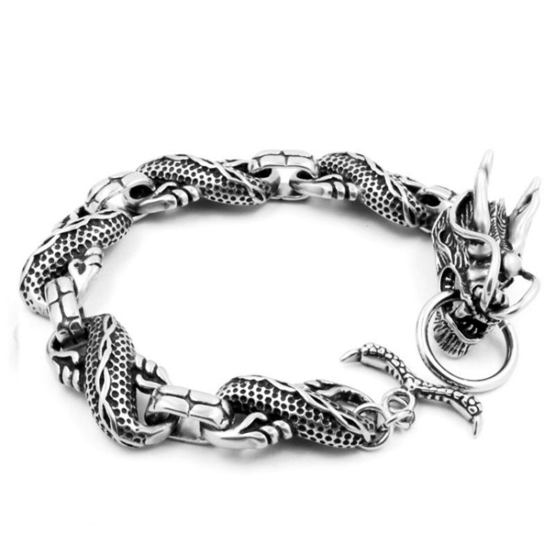 Dragon Bracelet Mens Fashion Bracelet Dragon Grain Bracelet Etsy
