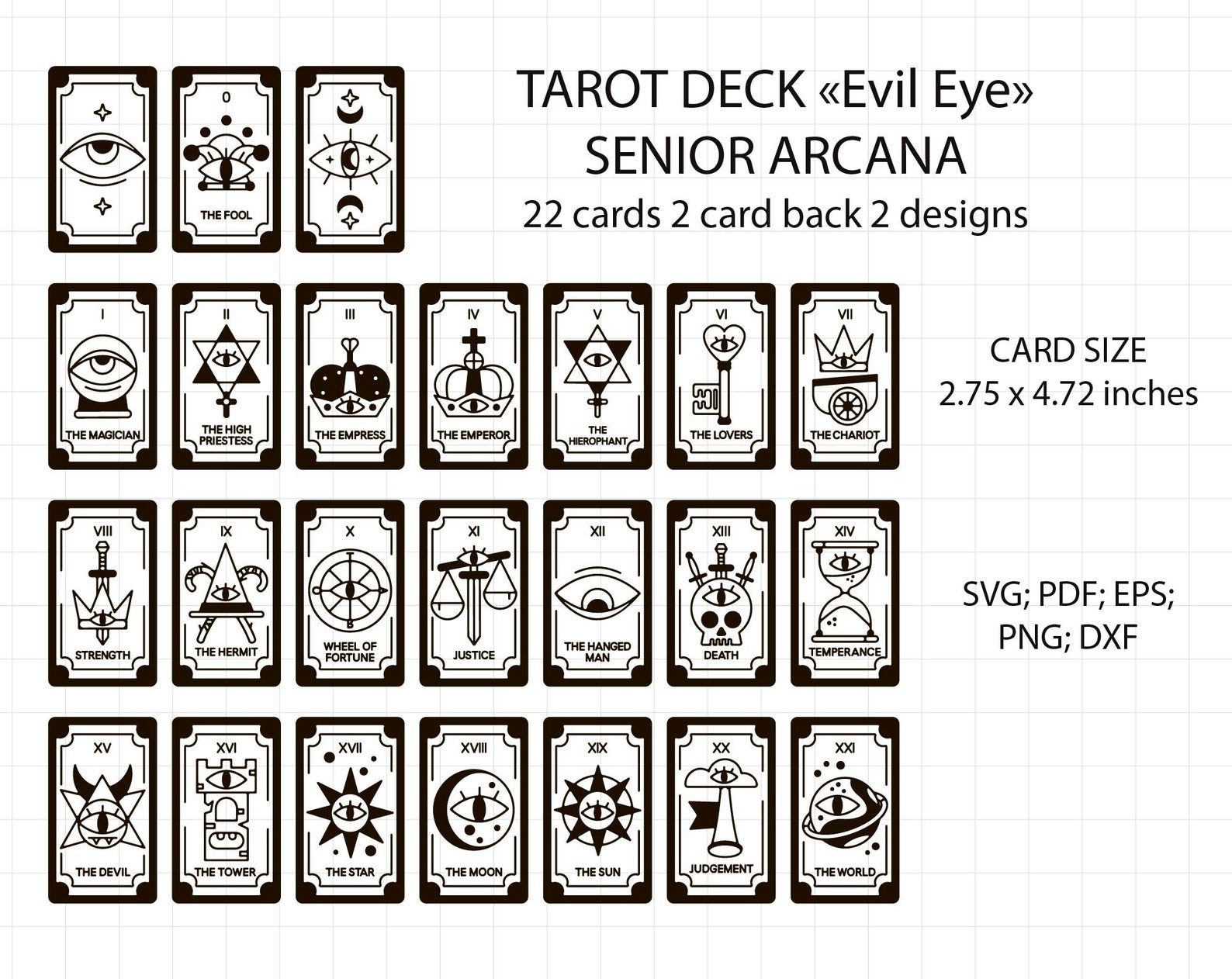 Tarot deck svg Tarot Cards svg Witchy svg Mystical svg Etsy