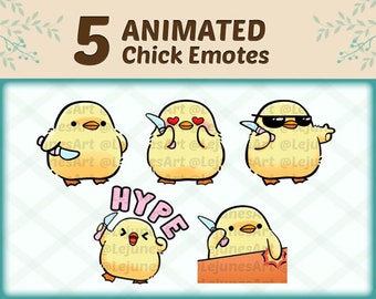 Animated Chick Emotes: Twitch, Discord, YouTube (Digital Download)