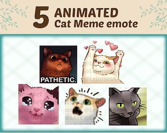 Animated Cat Meme Emotes: Twitch, YouTube, Discord (Digital Download)