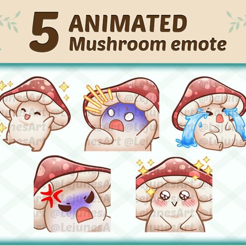 Animated Mushroom Emote Mushroom Twitch Emotes Pack Etsy Australia