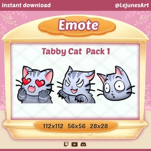Cat emote / Emotes for twitch, youtube and discord / Twitch Emote Cat / Tabby Cat twitch emote / Emotes for streamers / pack