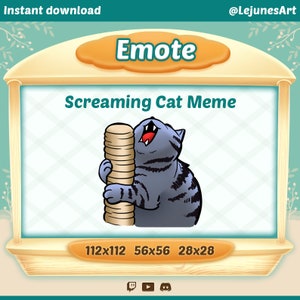 Twitch emotes / Emote for twitch, Discord  and Youtube / Emote Cat Meme / emotes for streamers / Kawaii / Cute / Cat Meme / meme emote