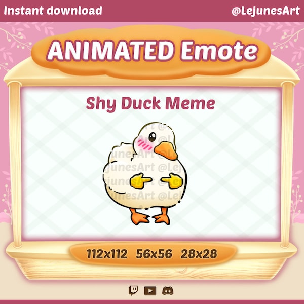 Animated Duck Meme Emote for Twitch, YouTube, Discord (Digital Download)