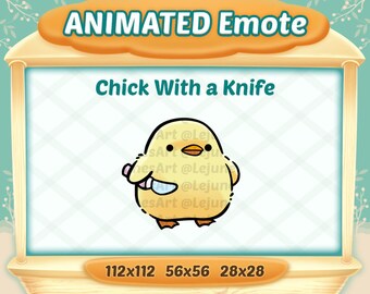Animated Chick With Knife Emote: Meme Twitch Emotes (Digital Download)