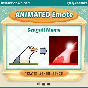 Zeemeeuw geanimeerde emote | meme Twitch-emotes | Twitch-emote | YouTube-emote | Onenigheid-emote | Geanimeerde zeemeeuw-emote| Wimpel