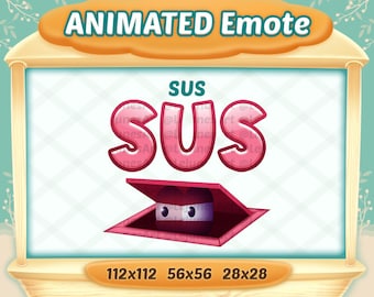 Emote de Twitch SUS animado: Emotes de texto en jerga (archivo digital)