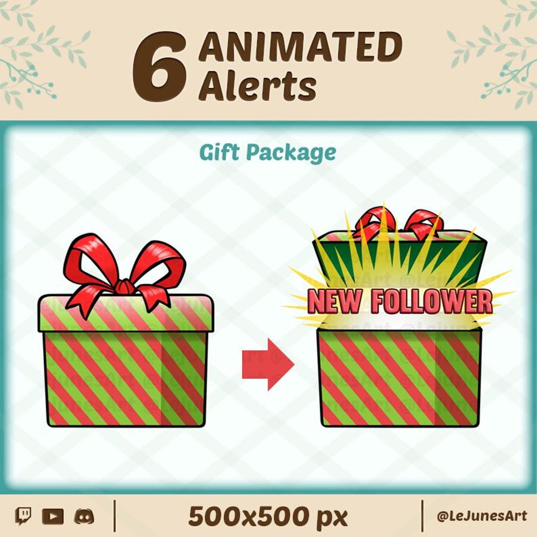 Animated Stream Alert Themed for Christmas, Gift Box Alert (digital ...