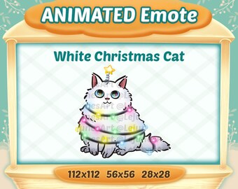 Emote animado de gato navideño: Twitch, YouTube, Discord (descarga digital)