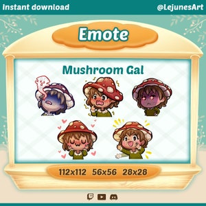 Mushroom Girl Emote | Twitch Emotes  | Youtube Emote | Discord Emote | Community Emote | Streamer Emote