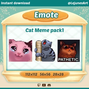 Twitch emotes / Emote para twitch, Discord y Youtube / Meme Emote / emotes para streamers / Kawaii / Cute / Cat Memes pack / bundle
