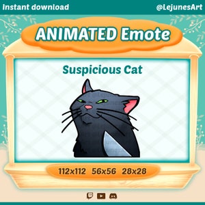Animated Black Cat Emote | Black Cat Twitch emotes  | Animated GIF for Youtube Discord and Twitch
