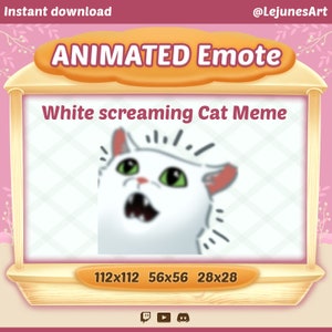 Animated Twitch Emote | Animated Emote | White Cat Emote | for Discord , Twitch and Youtube |Streamer Emoji