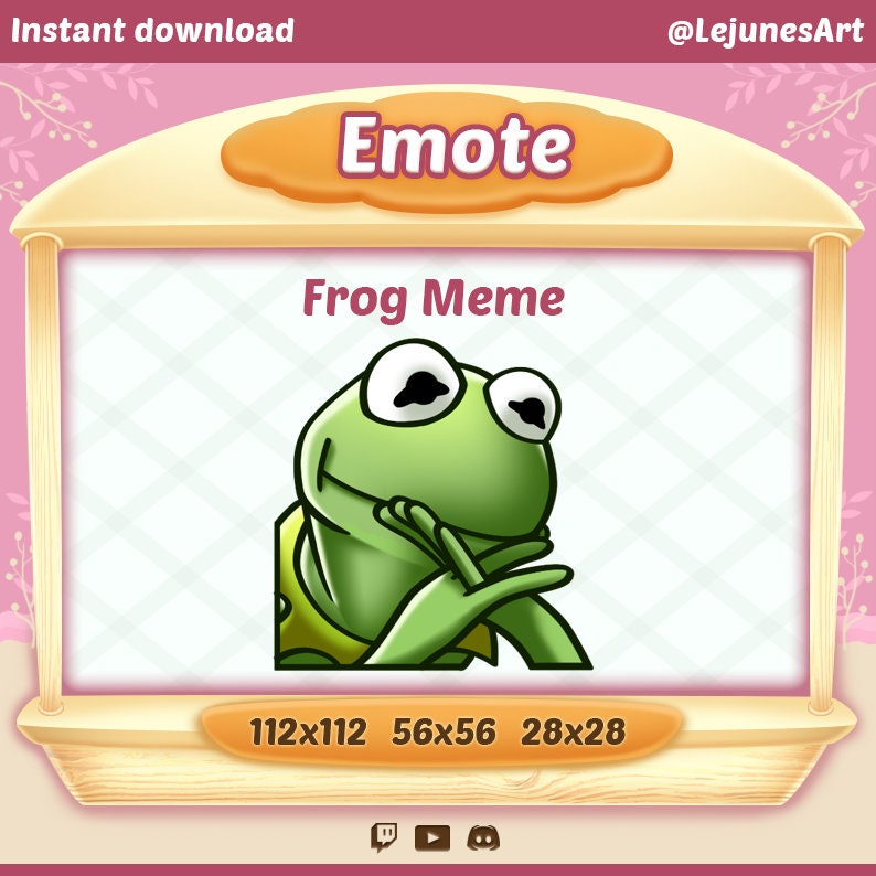 65 Pepega & Kermit Twitch Emotes Pack, Cute Frog Emotes, Pepe Memes Bundle,  Discord,  