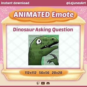Dinossaur Vragen Emote | geanimeerde meme Twitch emotes | Geanimeerde GIF voor Youtube Discord en Twitch