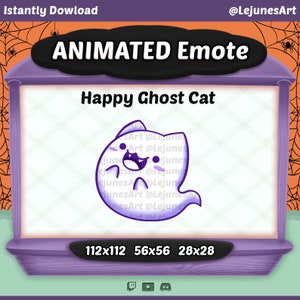 Animated Ghost Cat Emote | Halloween Twitch emotes  | Youtube Emote | Discord Emote | Community Emote | Streamer Emote |