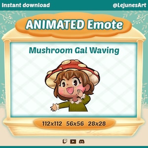 Animated Mushroom Girl Emote | Mushroom Twitch emotes  | Gals Twitch Emote | Youtube Emote | Discord Emote | Community Streamer Emote |