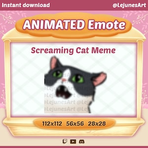 Animated cat Emote | Black and white Cat Twitch emotes  | Animated GIF for Youtube Discord and Twitch | meme