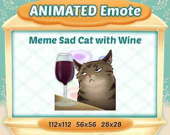 Animated Sad Cat Meme Emote: Twitch, YouTube, Discord (Digital Download)