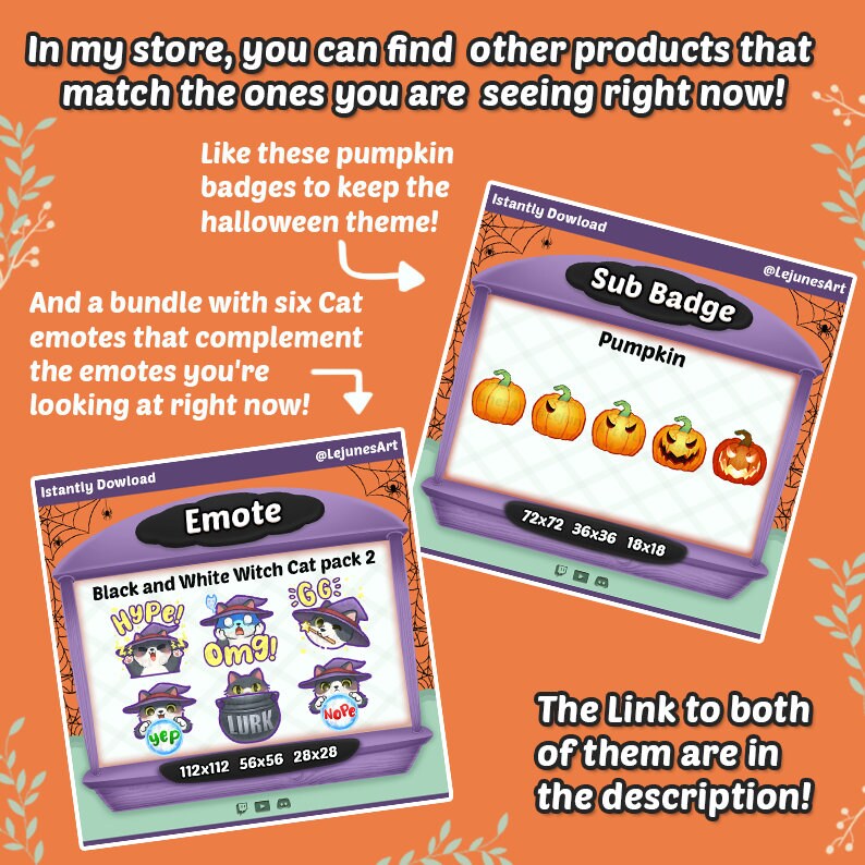 Black and White Cat Twitch Emote / Halloween Emote / Cute Etsy