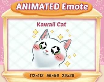 Animated White Cat Twitch Emote: Kawaii Meme (Digital Download)