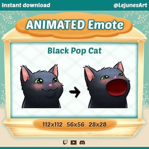 Animated Black Cat Emote | Black Cat Twitch emotes  | Animated GIF for Youtube Discord and Twitch