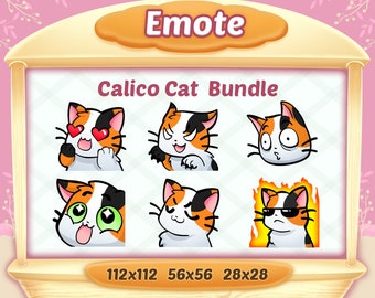 Twitch Emote Cat / Calico Cat Emote / Emoji / Emoticon / Calico Cat Twitch emote / Discord / Youtube /  twitch emotes pack / cute / Bundle