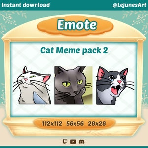 Twitch emotes / Emote for twitch, Discord  and Youtube / Meme Emote / emotes for streamers / Kawaii / Cute /  Cat Memes pack / bundle