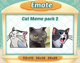 Twitch emotes / Emote for twitch, Discord  and Youtube / Meme Emote / emotes for streamers / Kawaii / Cute /  Cat Memes pack / bundle PNG