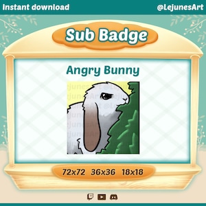 Twitch emotes / Emote for twitch, Discord  and Youtube / Meme Emote / emotes for streamers / Kawaii / Cute /  Bunny Cute Angry emote / Bunny