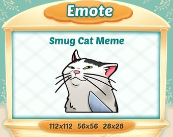 Smug Cat Meme Emote: PNG emote for Discord, YouTube and twitch (Digital Download)