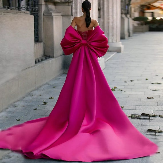 Pink silk deals wedding dress