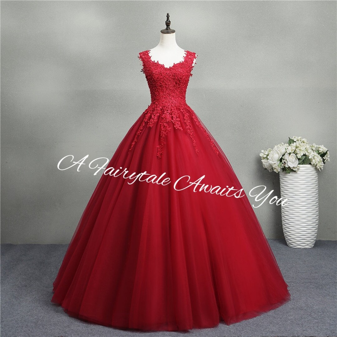 Red Pearl Wedding Dress Various Colours Wedding, Princess