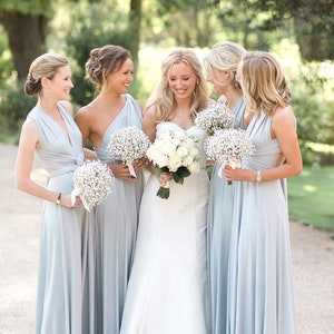 light blue bridesmaid dress