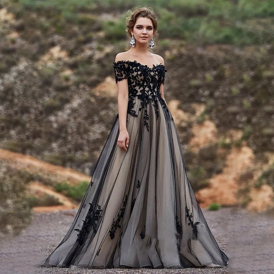 Simple black shop gown