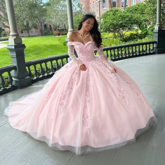 Sparkle Off the Shoulder Blue Ball Gown Prom Dresses, Puffy Tulle  Quinceanera Dresses N2169 – Simibridaldresses