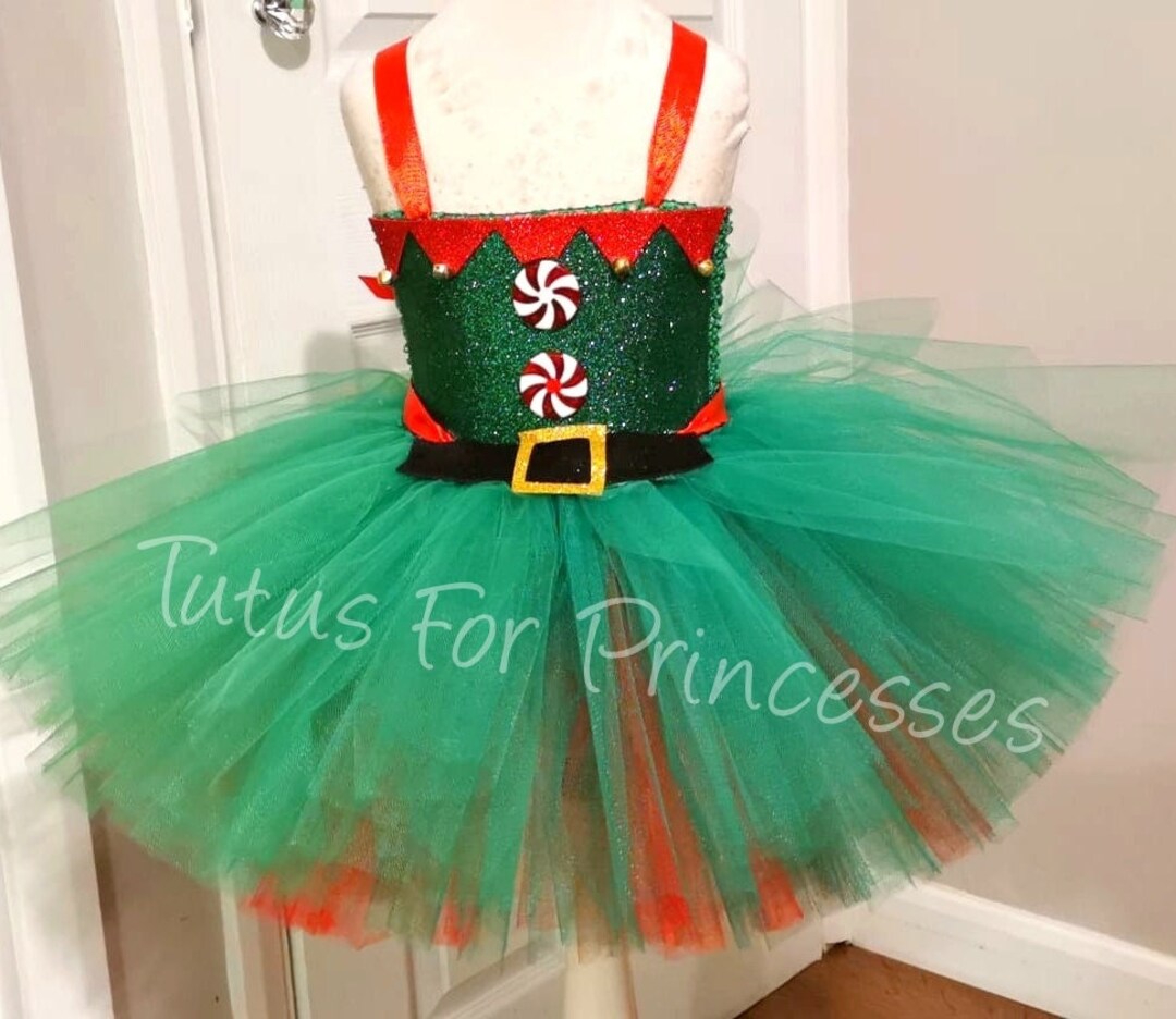 Christmas Elf Tutu Dress Hand Made, Christmas Tutu, Christmas Gift