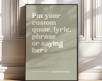 Custom Quote Print | Personalised Favourite Text Saying Phrase Song Lyrics Poster | Colourful Decor Gift | Retro Typography Art | Unframed