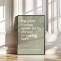Custom Quote Print | Personalised Favourite Text Saying Phrase Song Lyrics Poster | Colourful Decor Gift | Retro Typography Art | Unframed