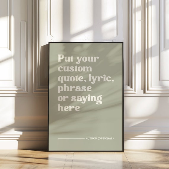 Custom Quote Print | Personalised Favourite Text Saying Phrase Song Lyrics Poster | Colourful Decor Gift | Retro Typography Art | Unframed