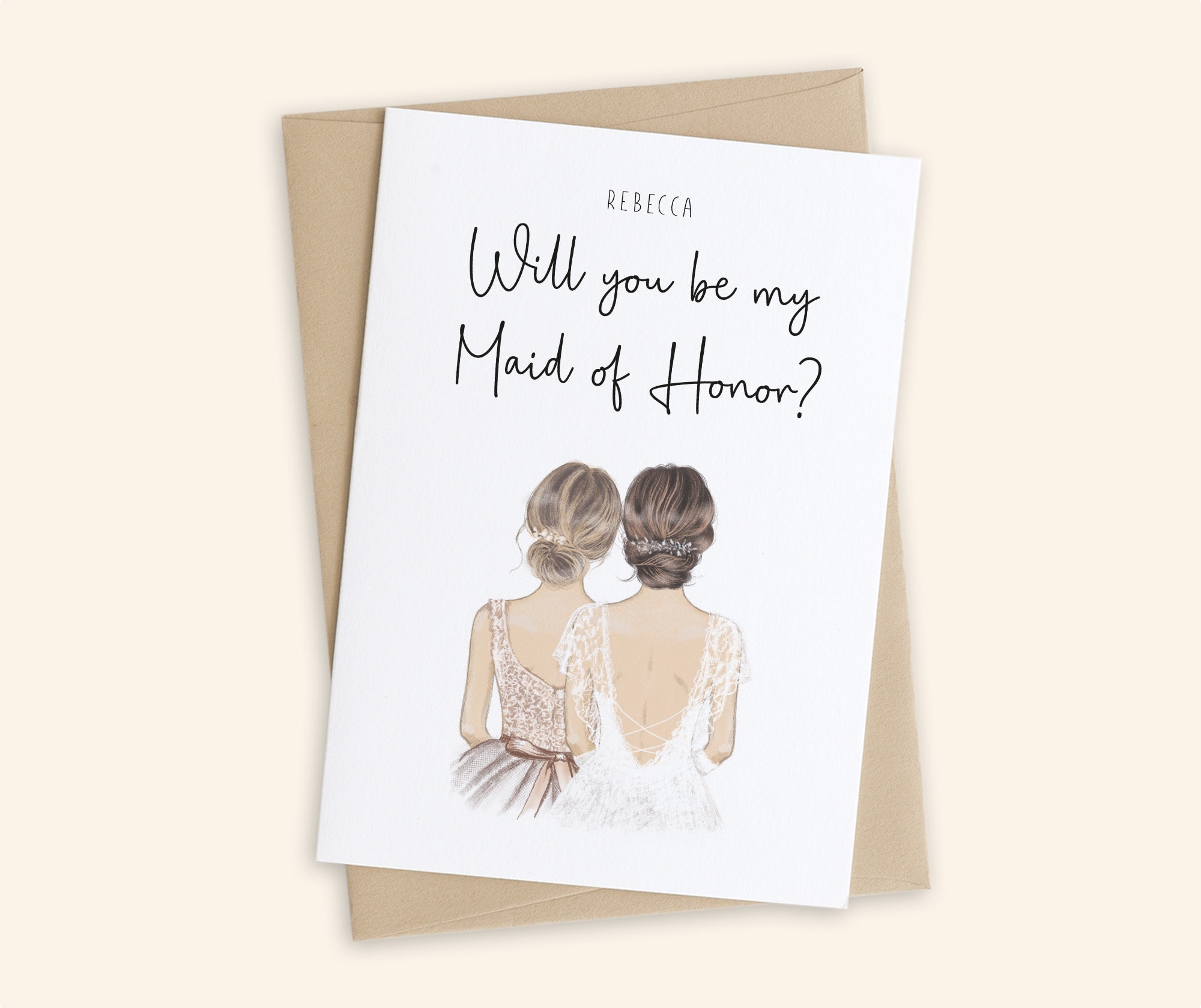 Personalised Will You Be My Maid of Honour Card Maid of Etsy