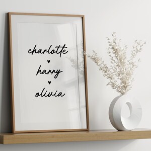 Custom Family Names Print | Personalised Family Poster | Cute Home Decor Wall Art | New Home Gift | Family Present | Simple Print | Unframed image 6