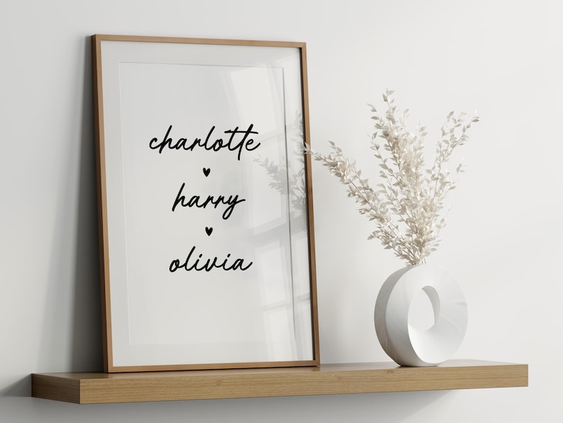 Custom Family Names Print | Personalised Family Poster | Cute Home Decor Wall Art | New Home Gift | Family Present | Simple Print | Unframed image 6