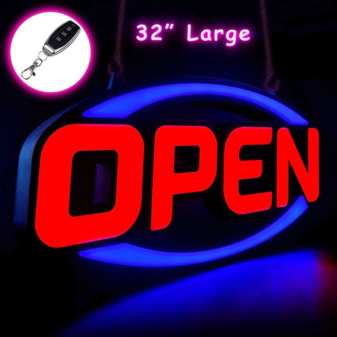 Large LED Open Sign Neon Light Bright 32" for Restaurant Bar Pub Shop ...