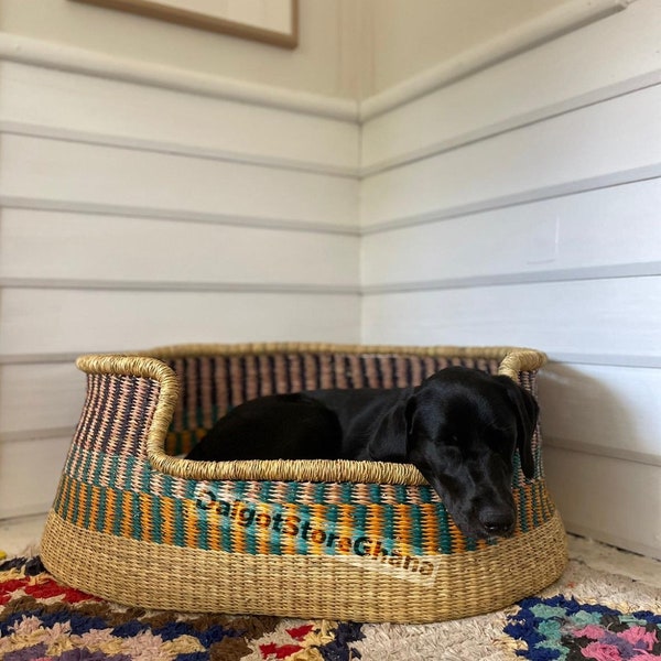 Handwoven Pet Bed| Handmade Dog Bed| Cat Basket| | Custom Pet Bed| Large Dog Bed| Dog Bed Furniture| Handmade Puppy Bed| Woven Dog Bed