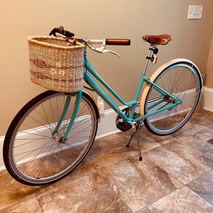 African Handmade Bicycle Basket- Natural