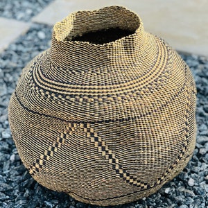 Special Bolga Wavy Basket, Flower Basket, Pot Basket, African Basket, Handmade Basket, Decor Basket