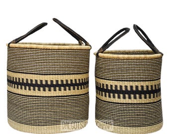 Large Traditional Handwoven African Laundry Basket