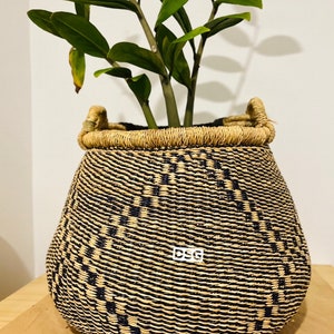 Flower Pot, Bolga basket, African basket, Hand woven basket, storage basket, shopping basket, market basket, woven basket, straw basket